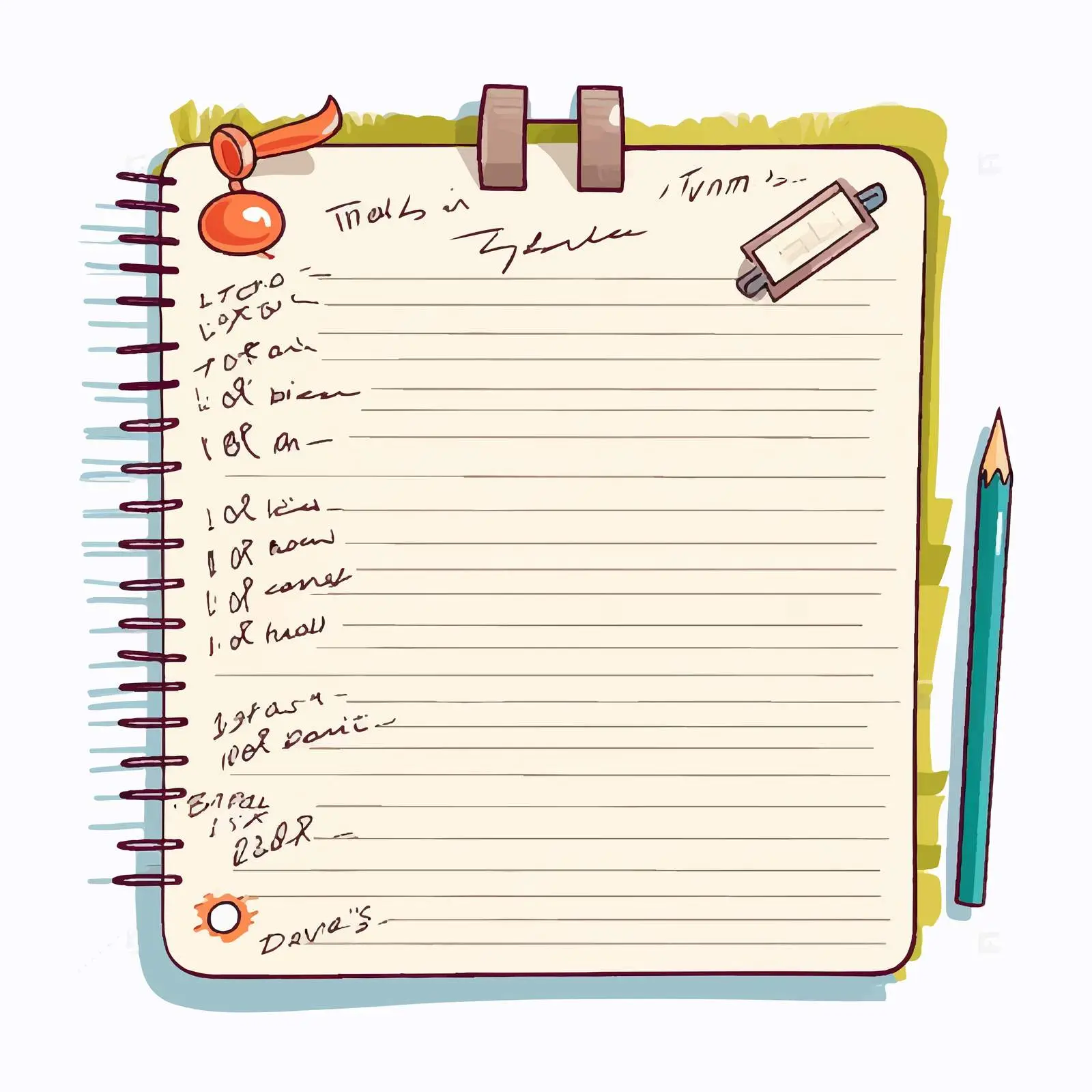 Cartoon Vector Illustration of Daily Lesson Plan — free download from Dotvec