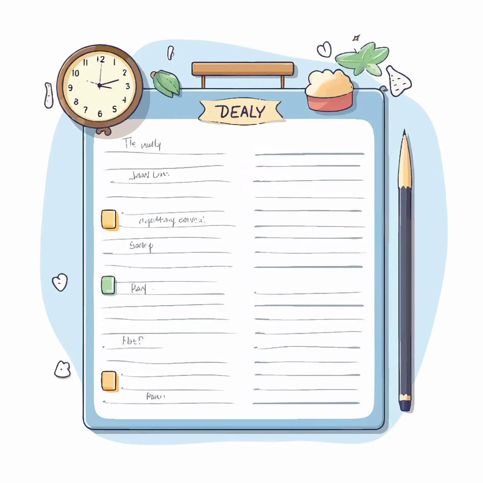 Cartoon-style Daily Lesson Plan Illustration — free download from Dotvec