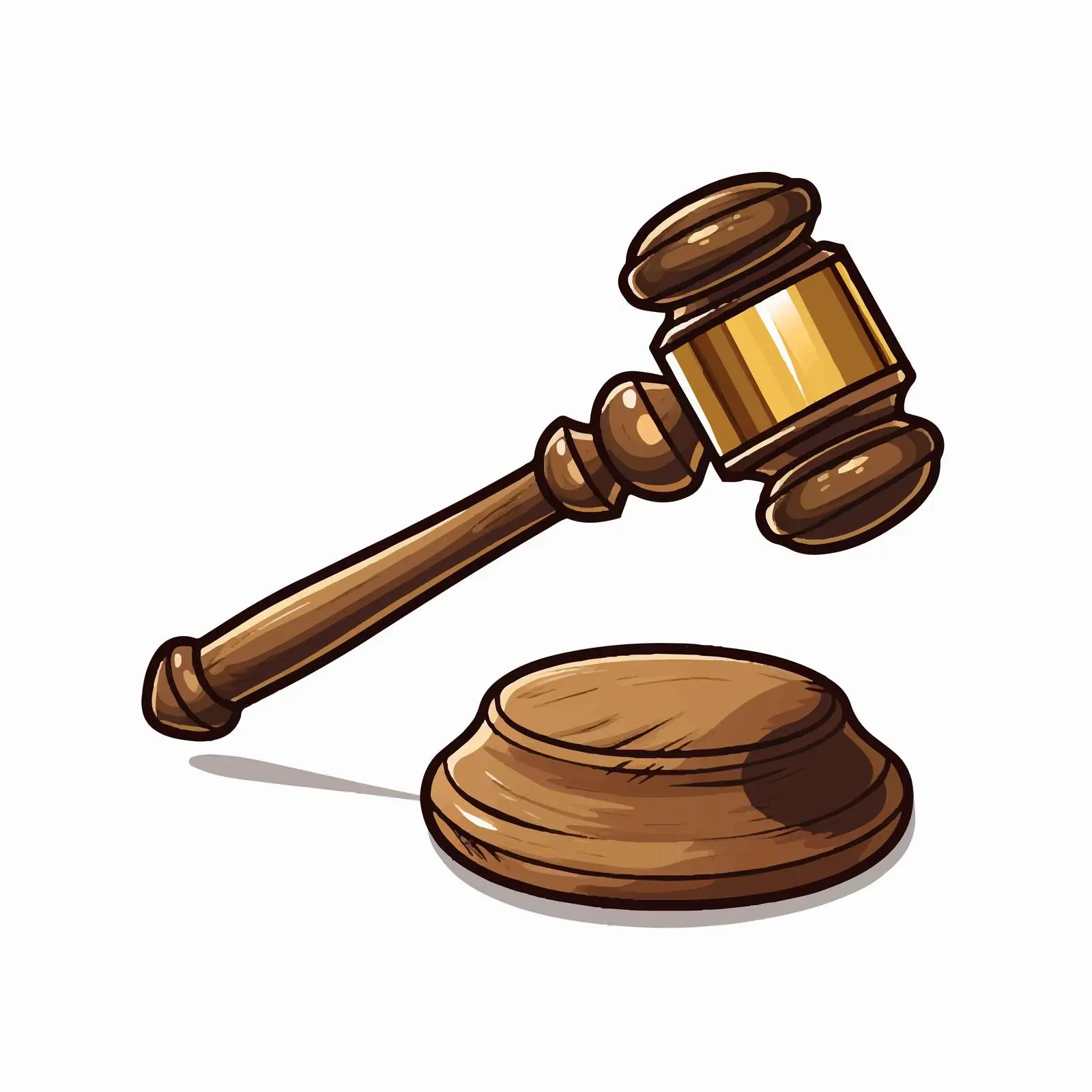 Cartoon Judges Gavel on White Background — free download from Dotvec