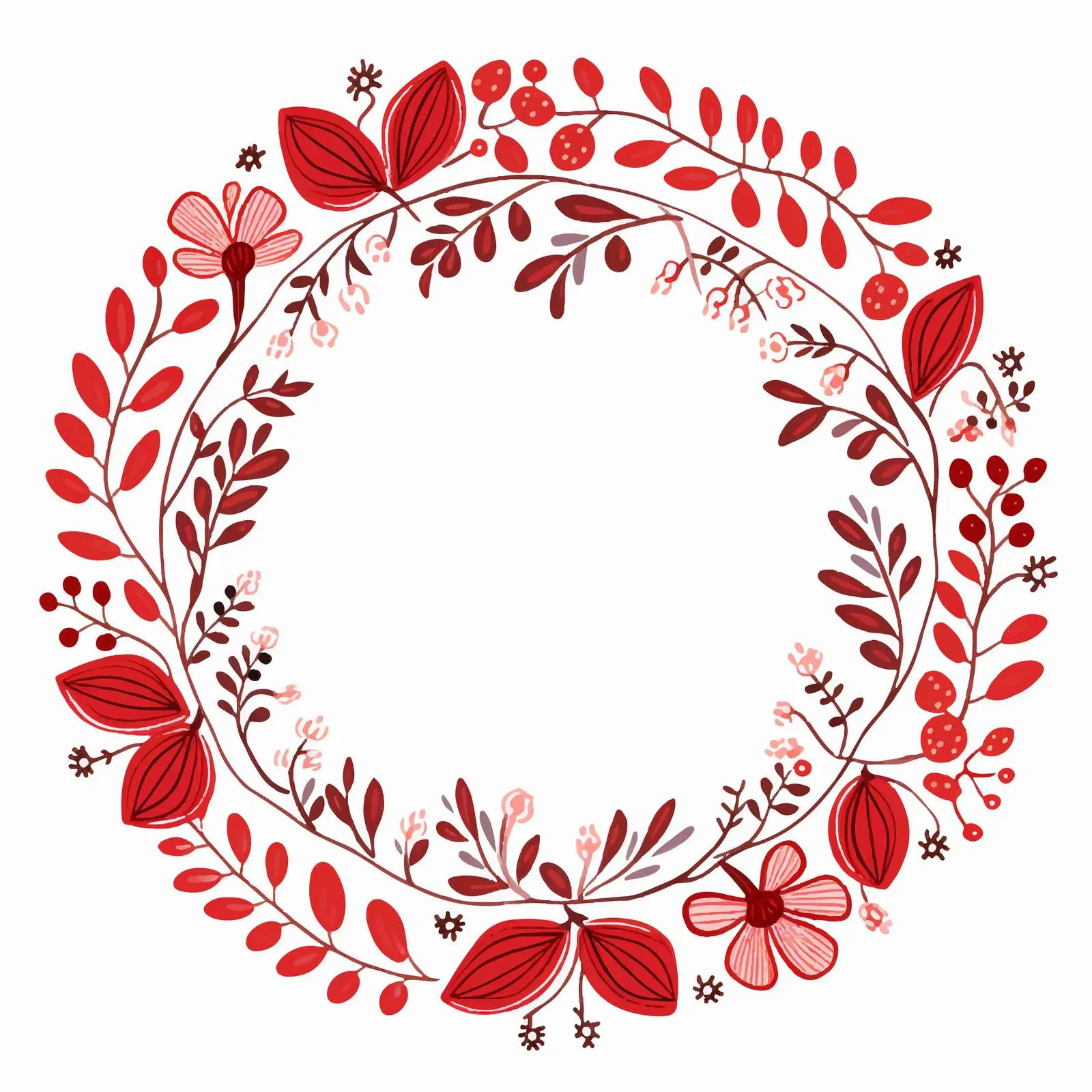 Red Round Flower Pattern Vector Illustration — free download from Dotvec