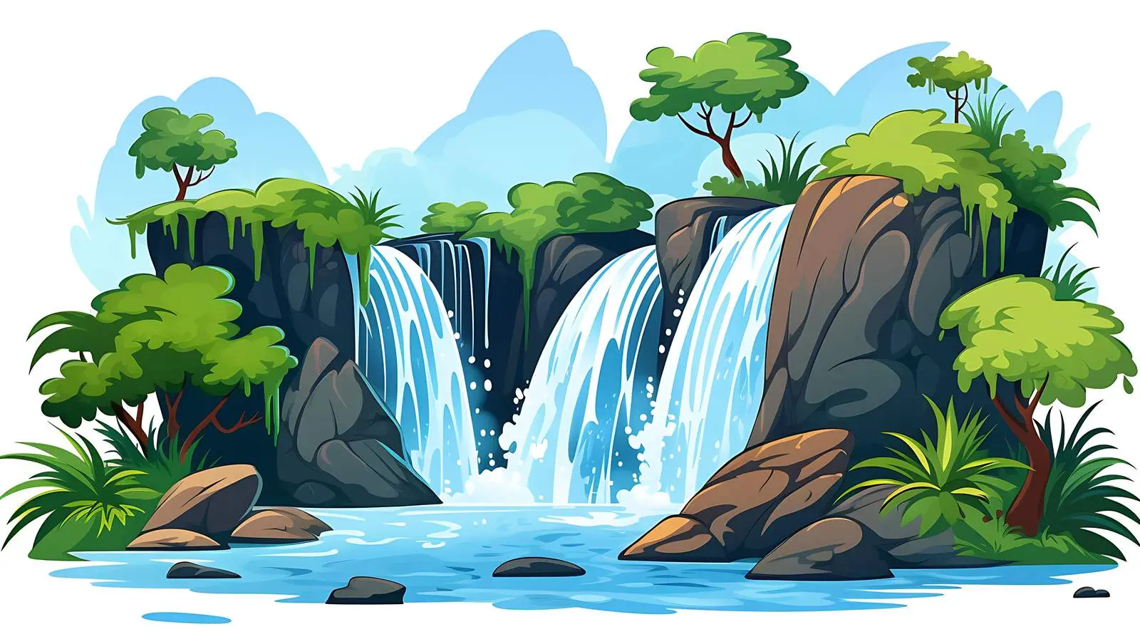 Serene Waterfall Scene — free download from Dotvec