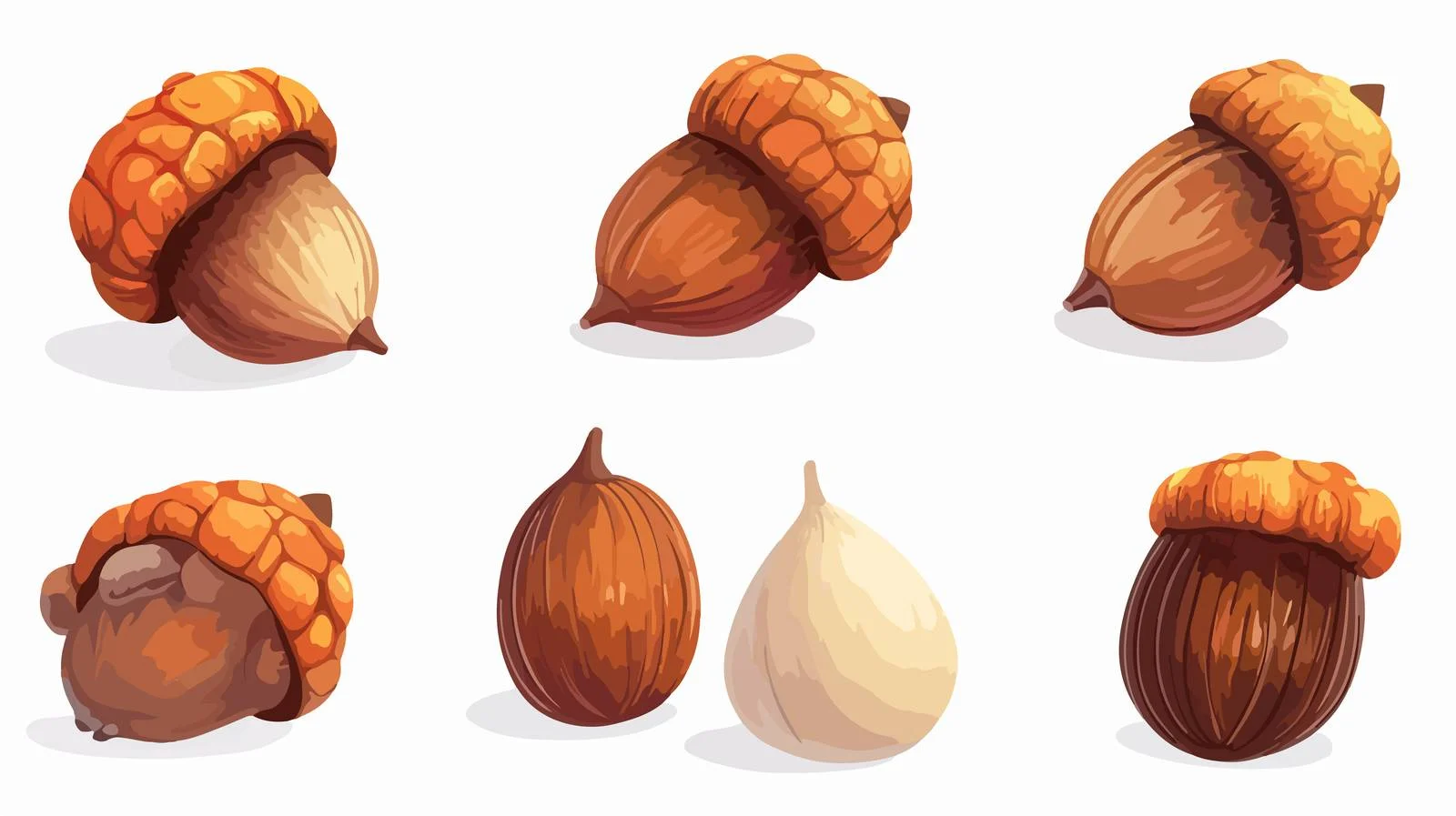 Whimsical Acorn Illustration — free download from Dotvec