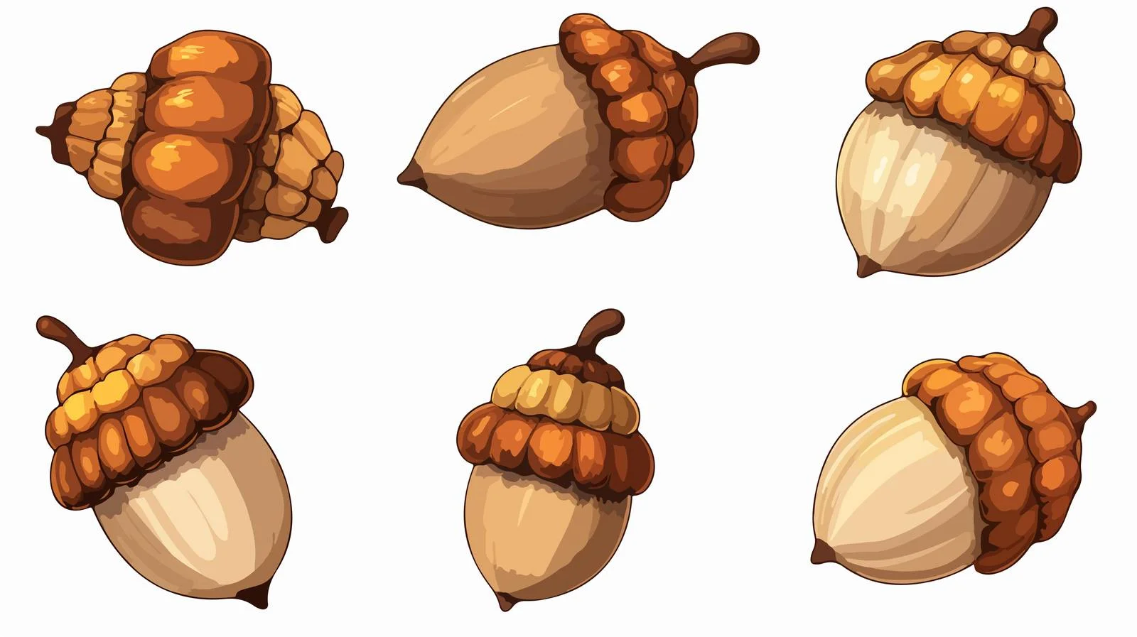 Cartoon Acorns Vector Illustration — free download from Dotvec