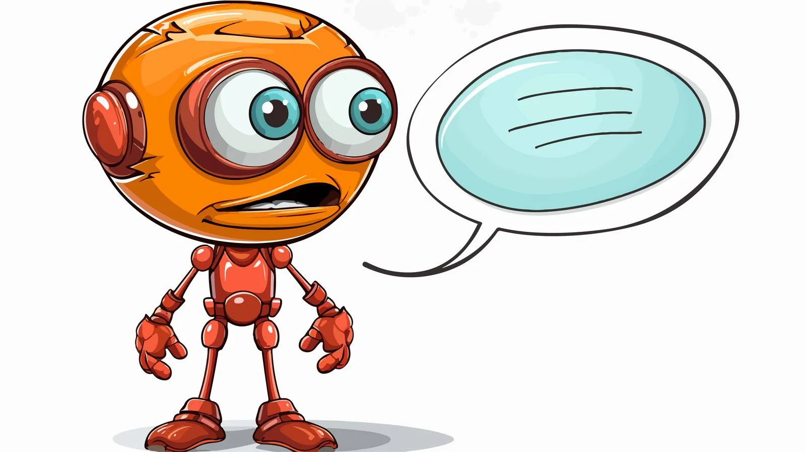 Cartoon Alien Robot Speech Bubble Vector — free download from Dotvec