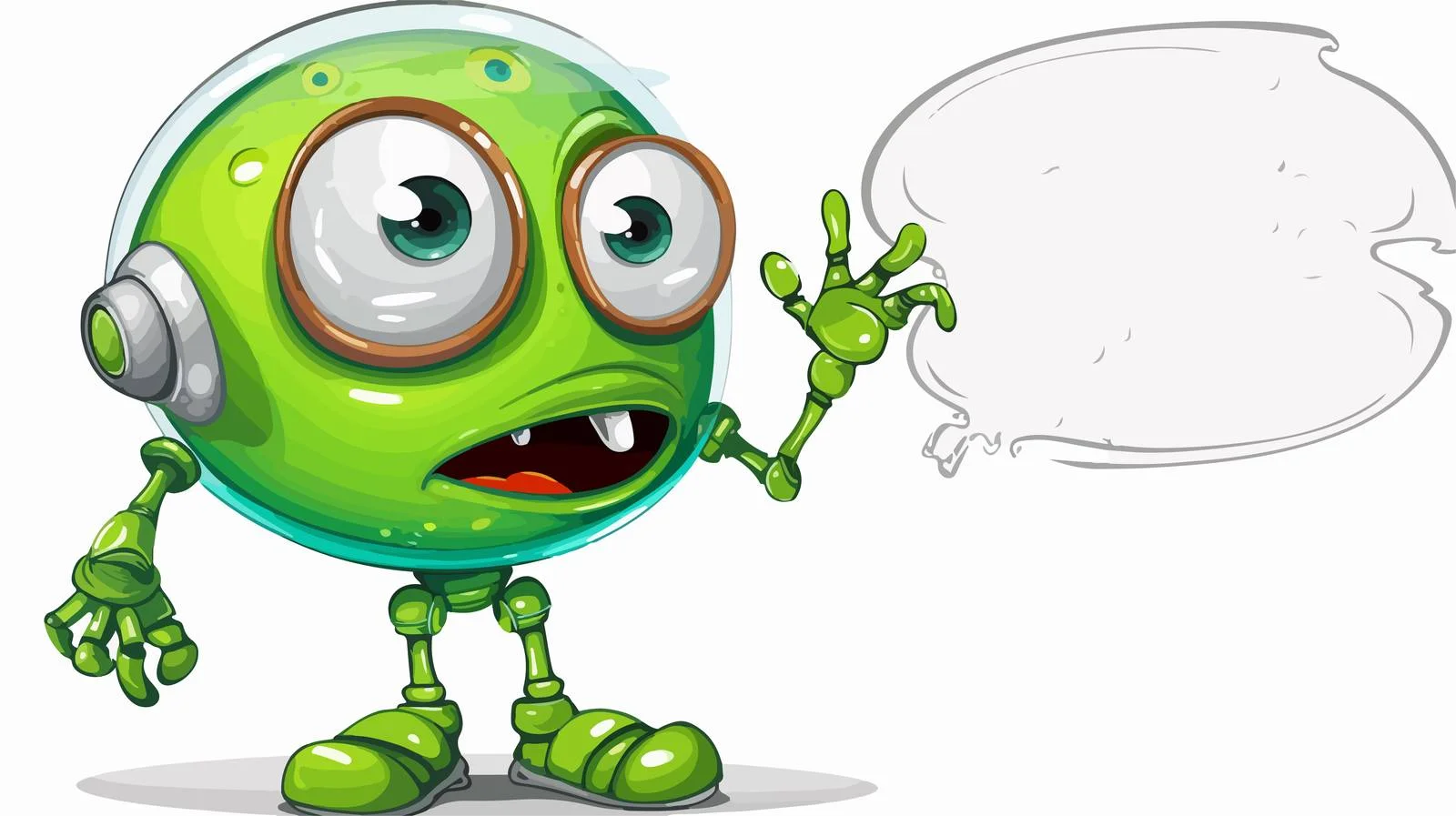 Alien Robot Speech Bubble Vector Illustration — free download from Dotvec