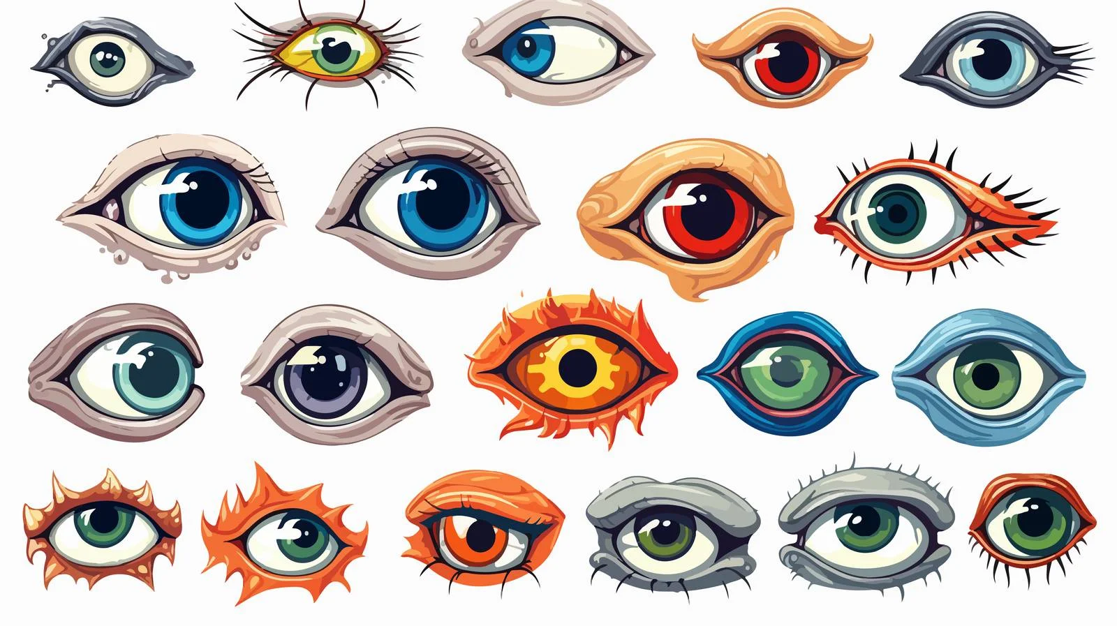 Cartoon All-Seeing Eyes Illustration — free download from Dotvec