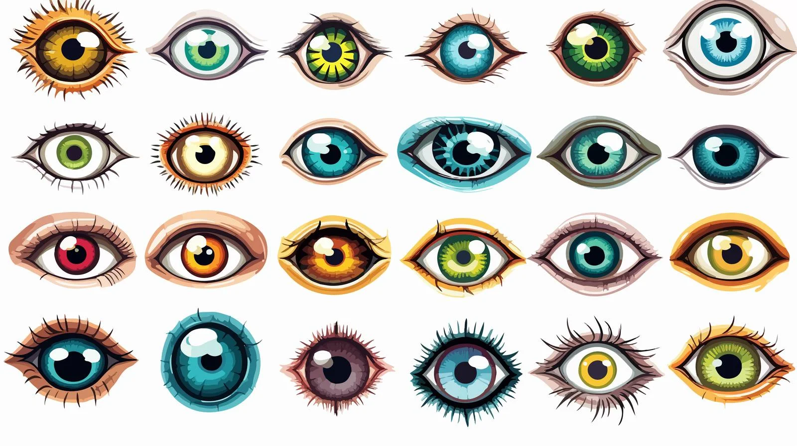 All-Seeing Eyes Cartoon Illustration — free download from Dotvec
