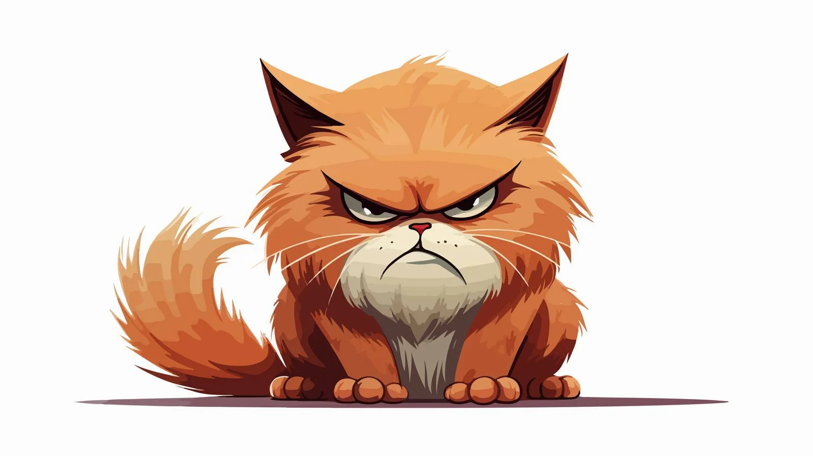 Fierce Cartoon Cat Vector Illustration — free download from Dotvec