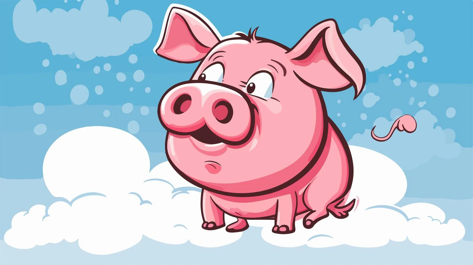 Comic Angry Pig with Thought Bubble — free download from Dotvec