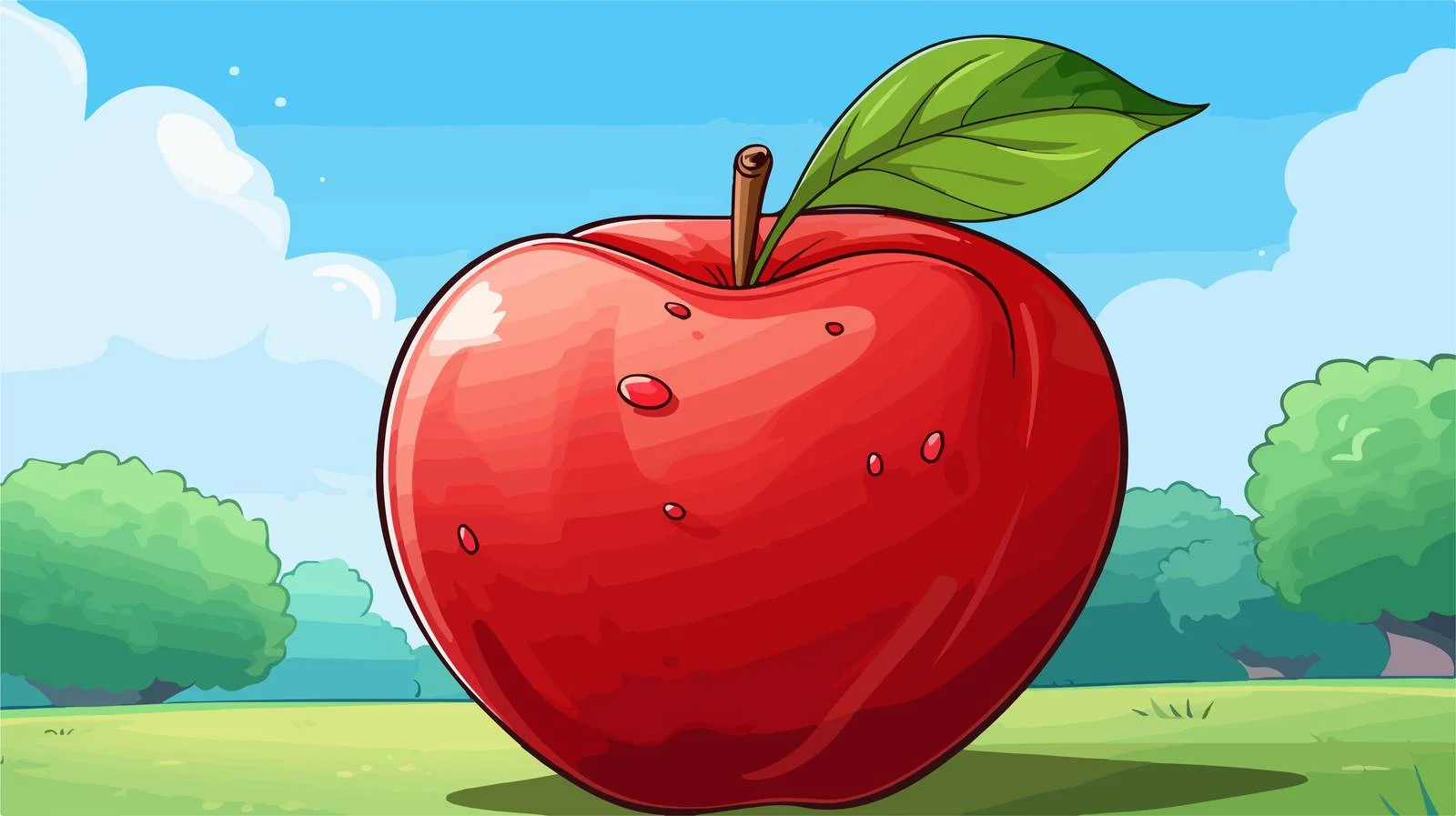 Cartoon Apple Vector Illustration — free download from Dotvec