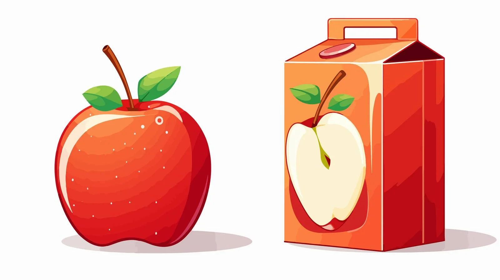 Cartoon Apple Juice Box Vector Illustration — free download from Dotvec