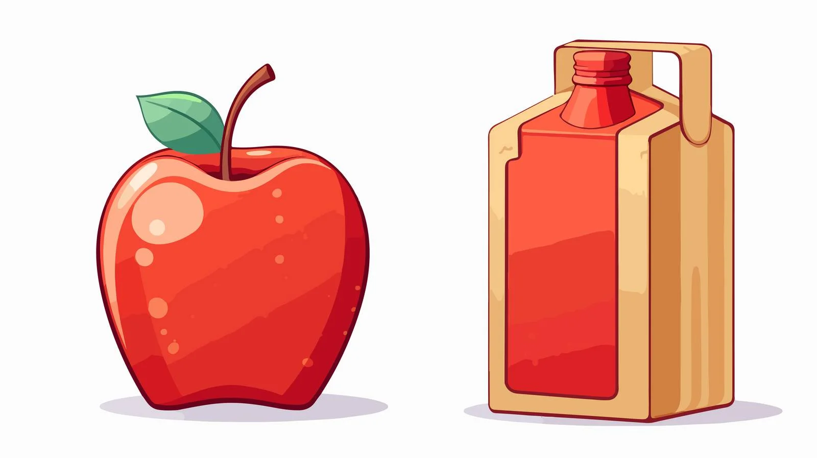 Cartoon Apple Juice Box Vector Illustration — free download from Dotvec
