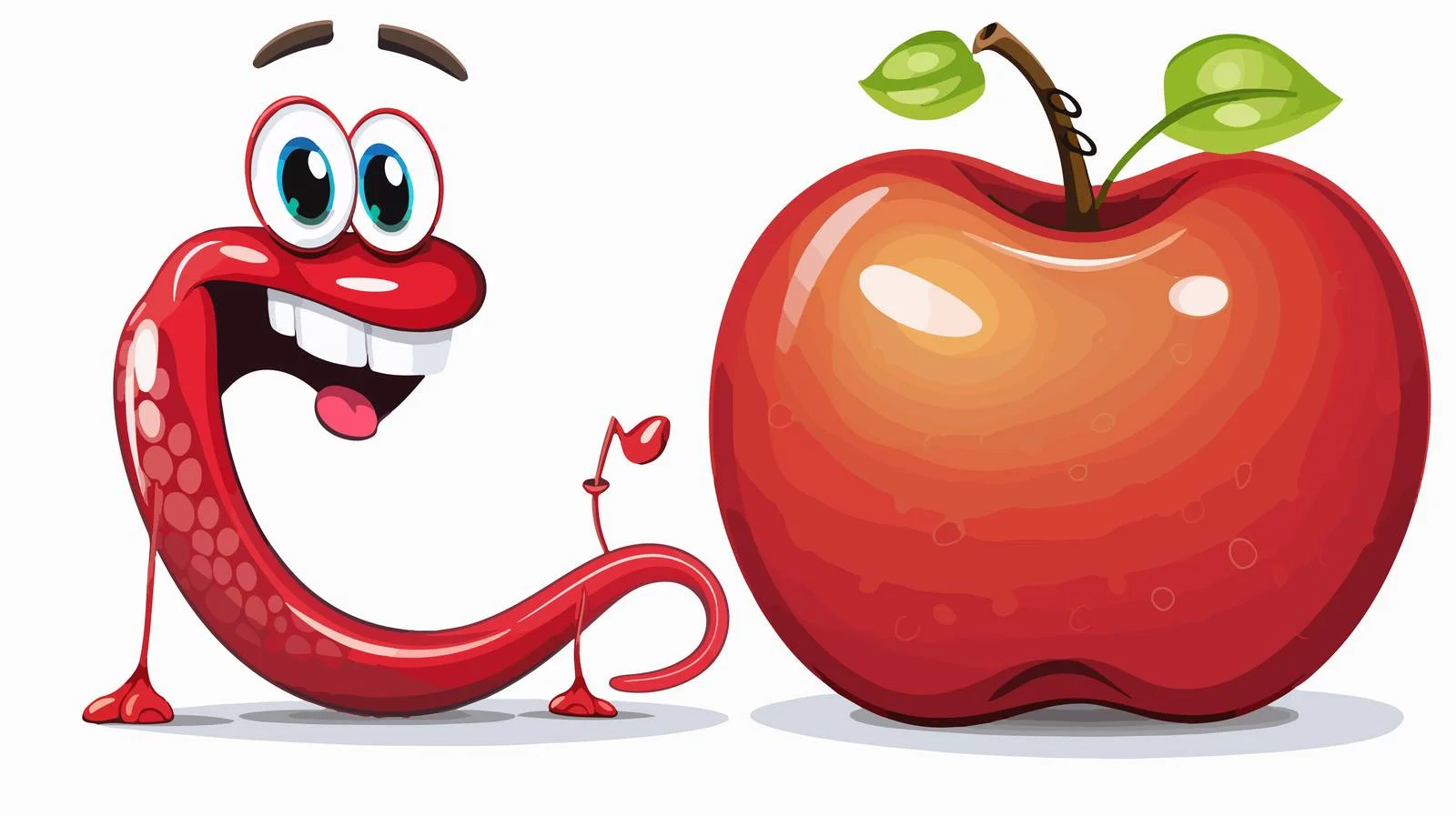 Funny Apple Worm Speech Bubble Illustration — free download from Dotvec