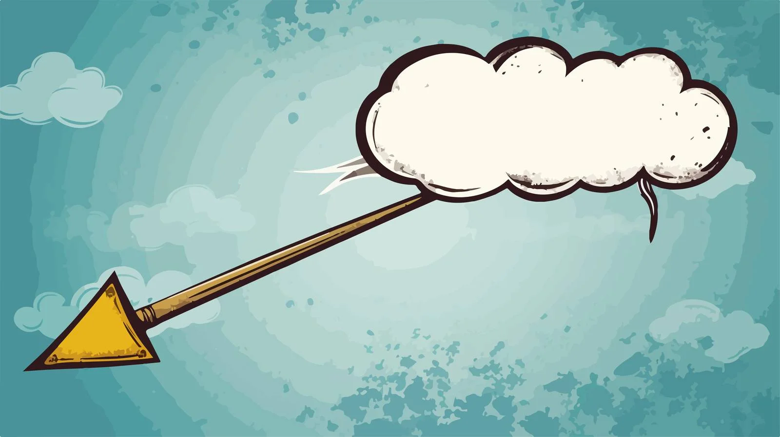 Cartoon Arrow Thought Bubble Distress Image — free download from Dotvec