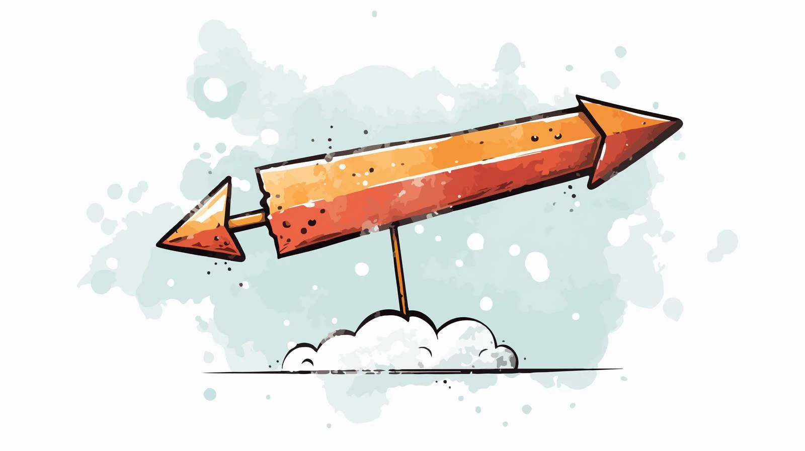 Cartoon Grunge Arrow with Thought Bubble — free download from Dotvec