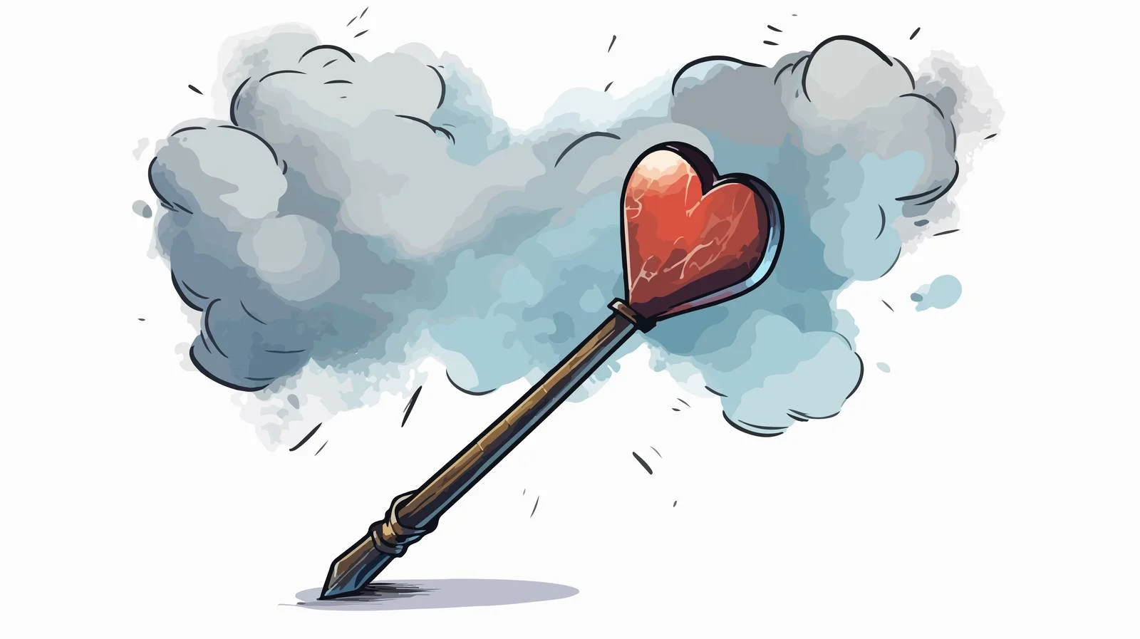 Cartoon Arrow with Thought Bubble Illustration — free download from Dotvec