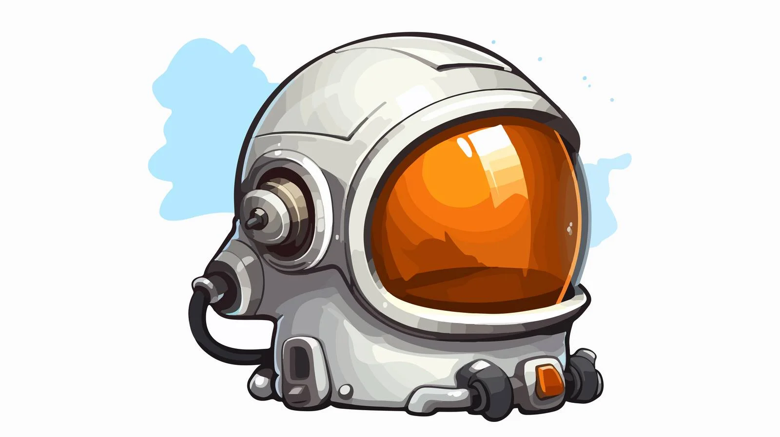 Cartoon Astronaut in Thought Bubble Helmet — free download from Dotvec