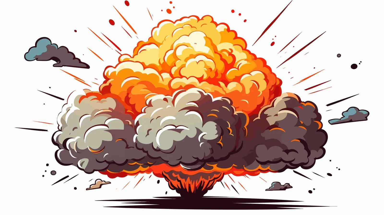 Cartoon Atom Bomb Illustration — free download from Dotvec