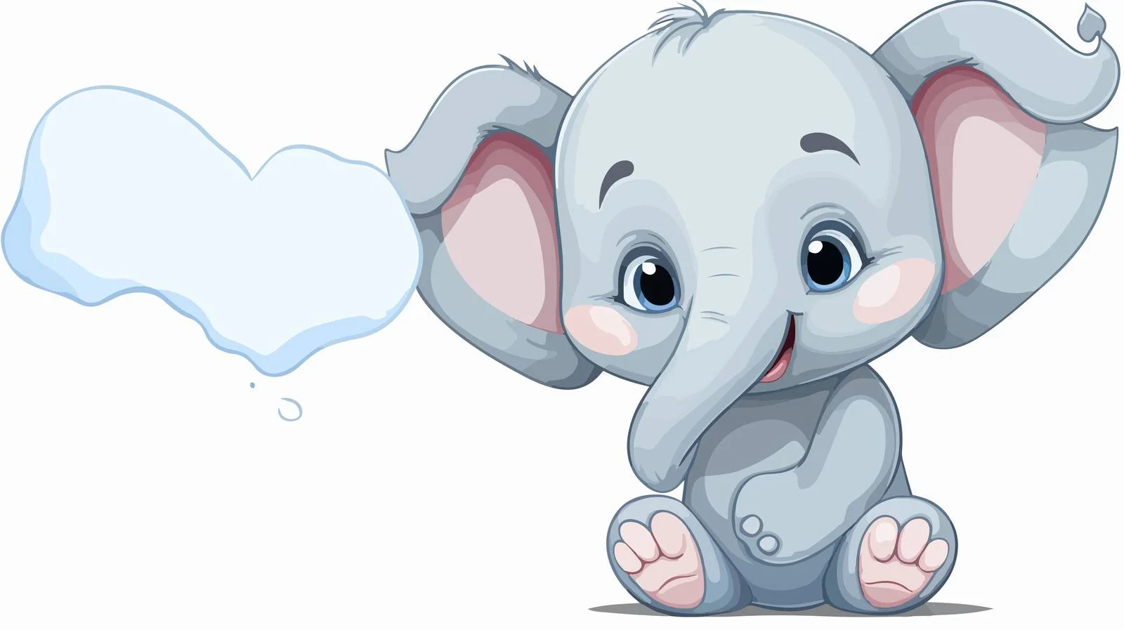 Cute Elephant with Speech Bubble Illustration — free download from Dotvec