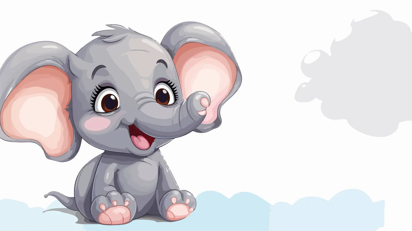 Cute Elephant with Speech Bubble Cartoon — free download from Dotvec