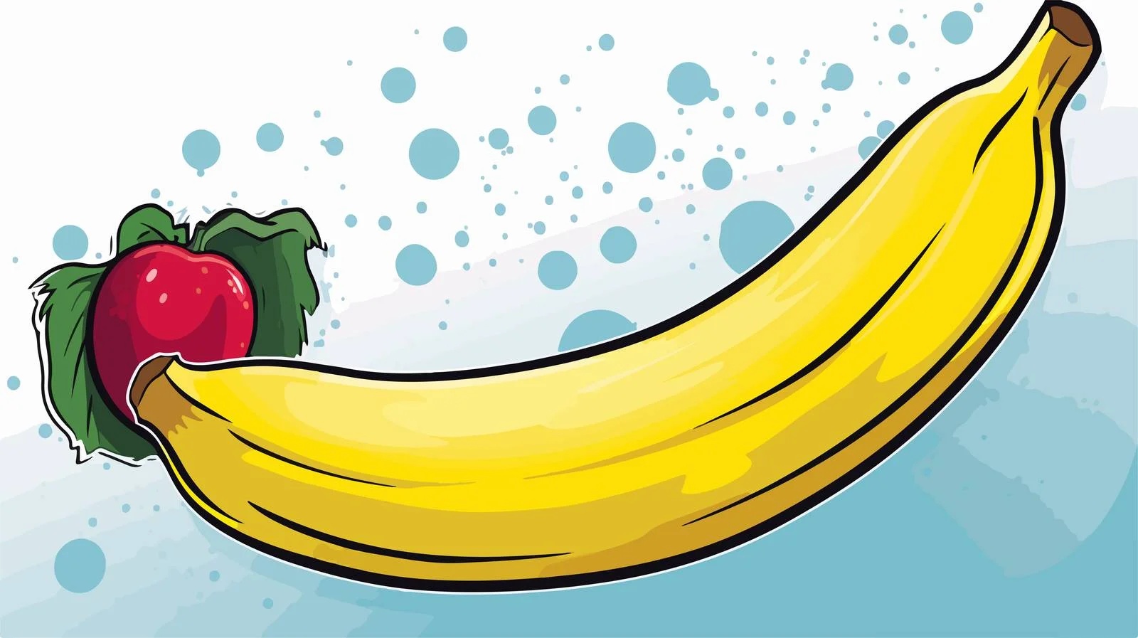 Comic Style Banana with Speech Bubble — free download from Dotvec
