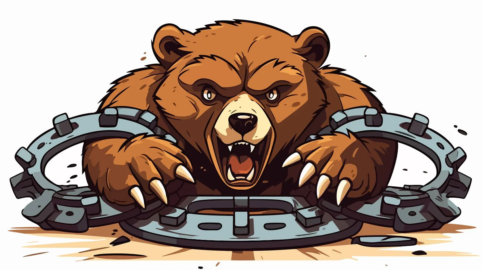 Cartoon Bear Trap Vector Illustration — free download from Dotvec