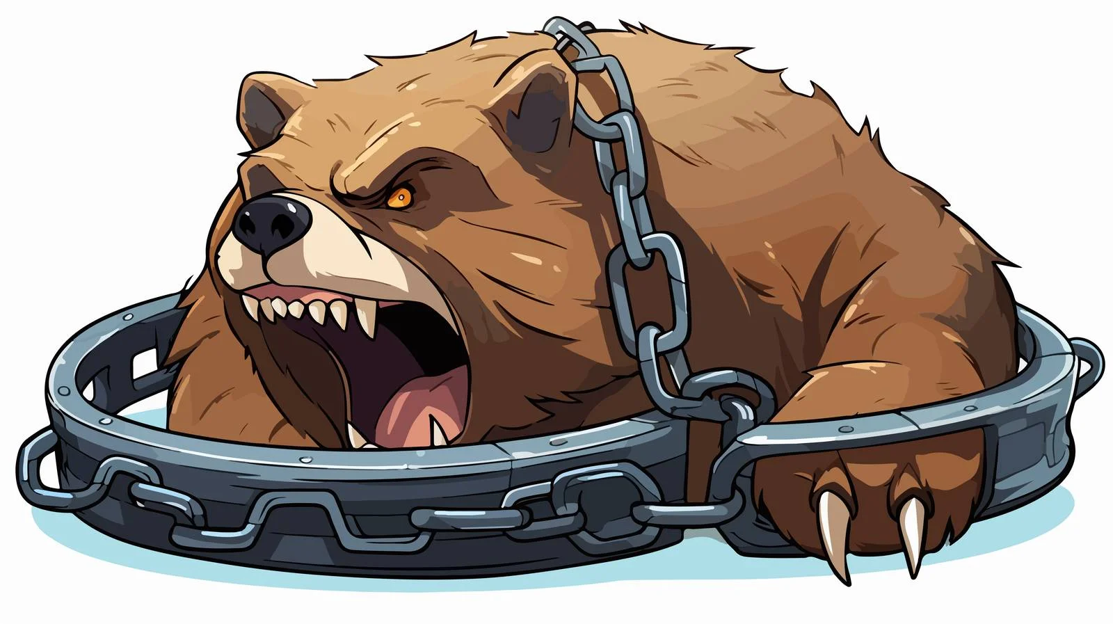 Cartoon Bear Trap Stock Vector Illustration — free download from Dotvec