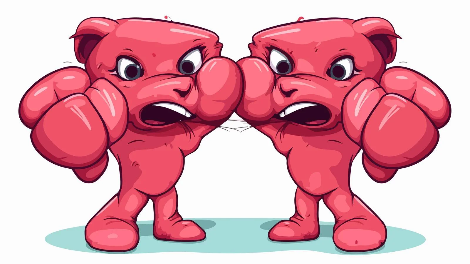 Uterus Cartoon Boxing Gloves Illustration — free download from Dotvec