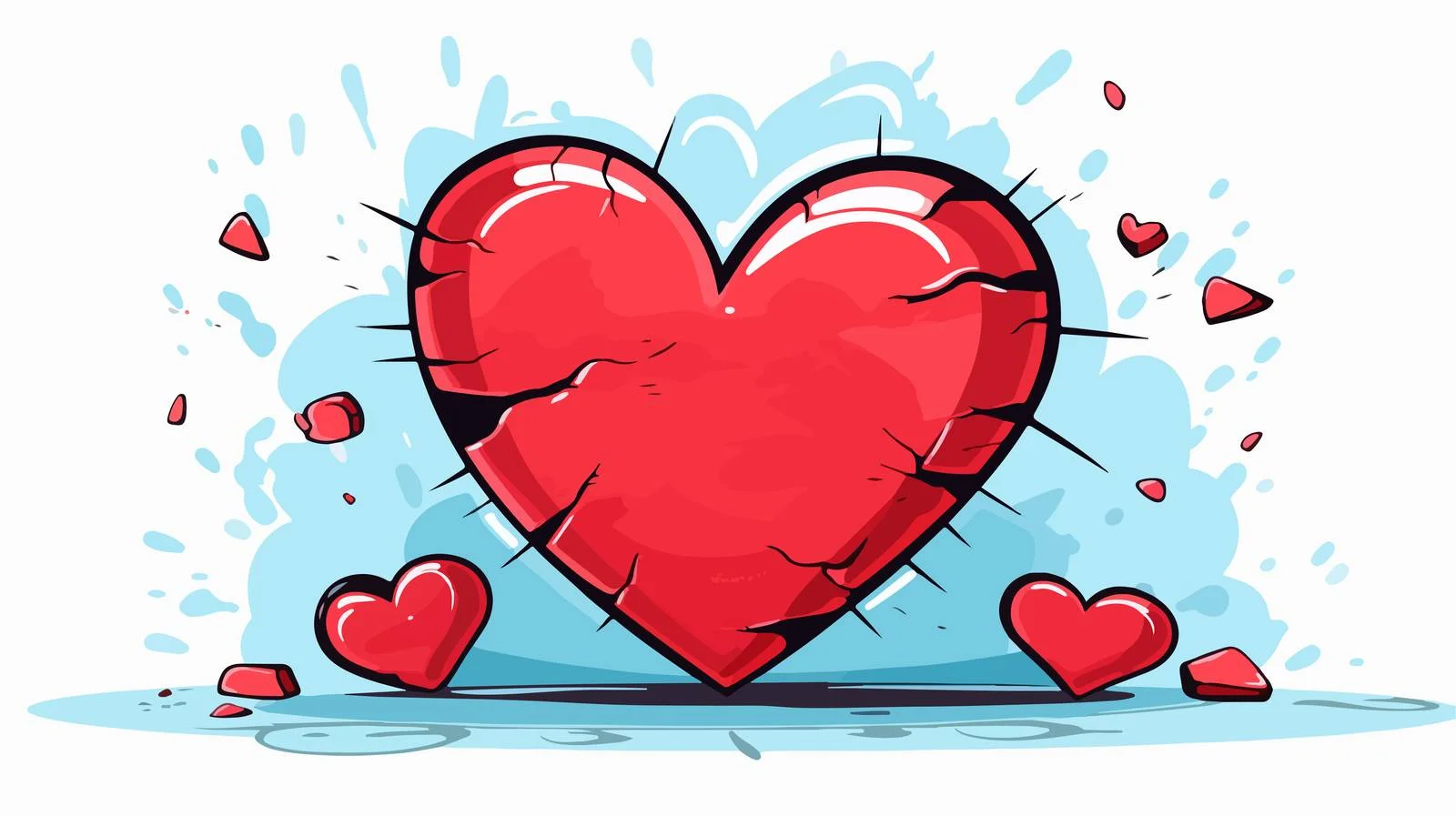 Cartoon Beaten Up Heart Vector Illustration — free download from Dotvec