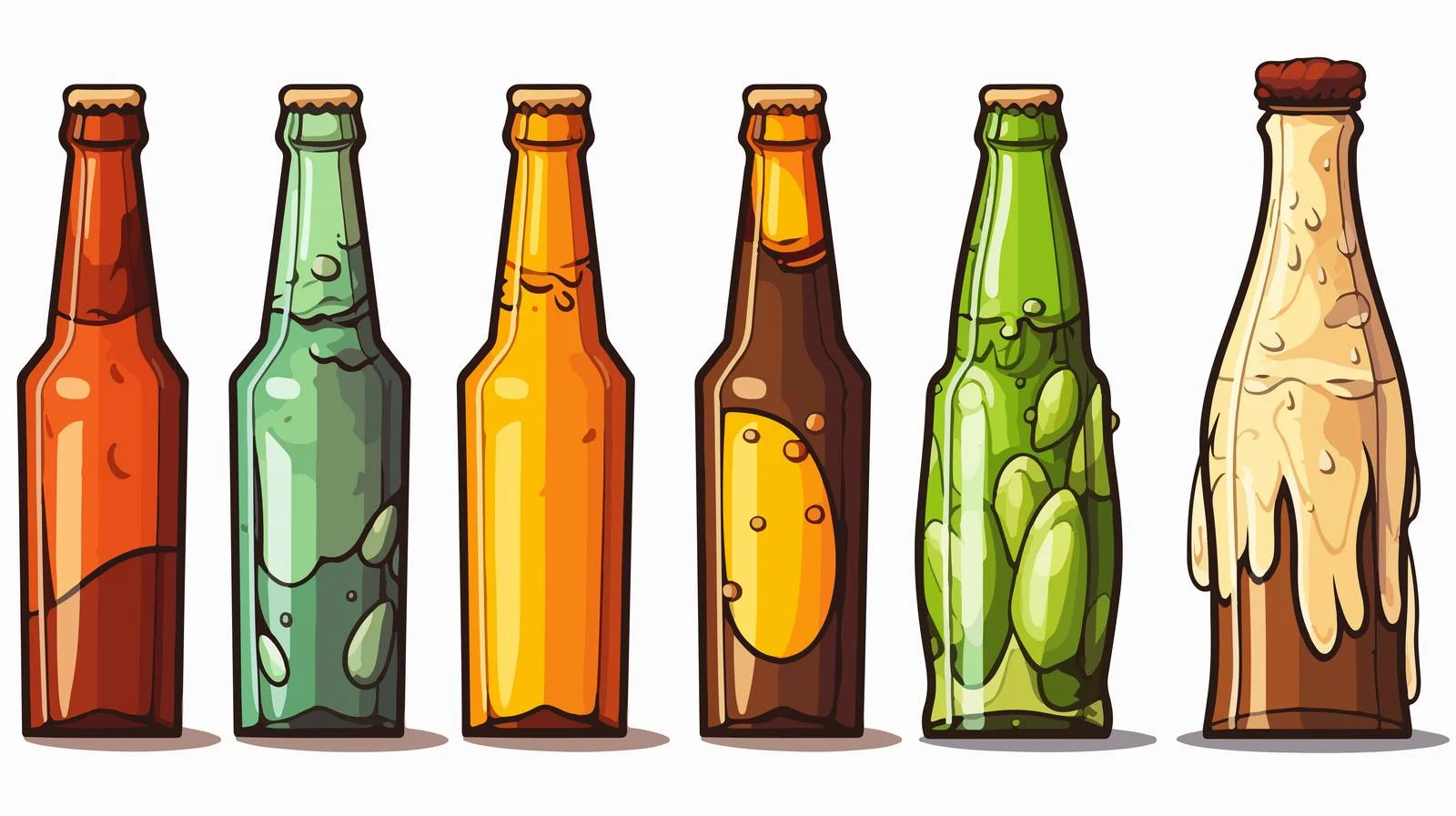 Cartoon Beer Bottle Vector Illustration — free download from Dotvec