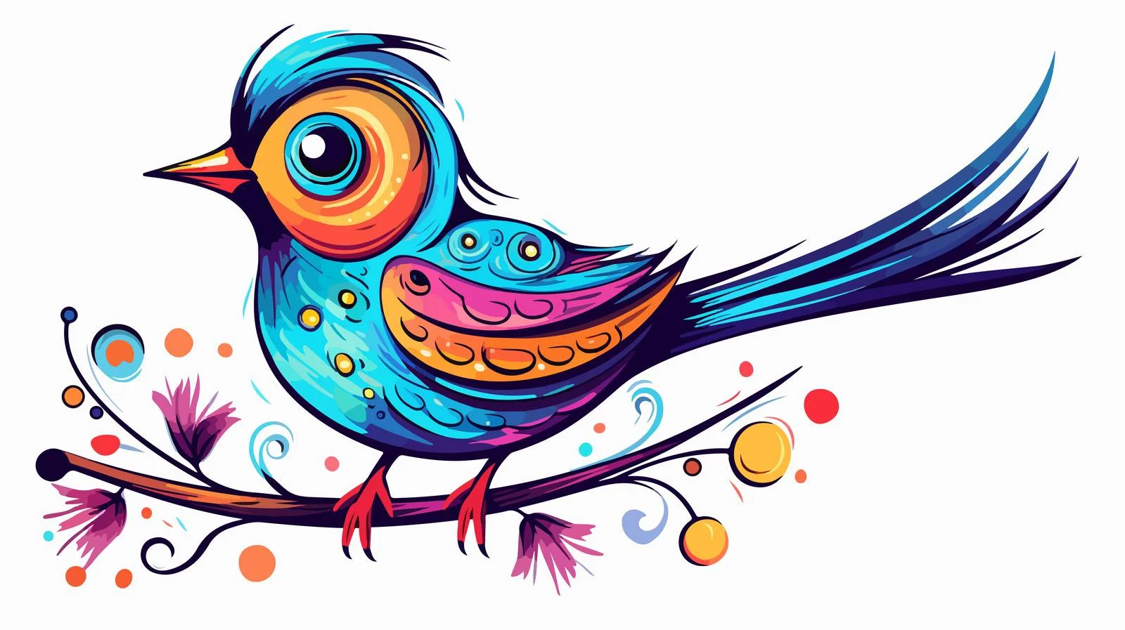 Cartoon Bird Doodle Vector Illustration — free download from Dotvec