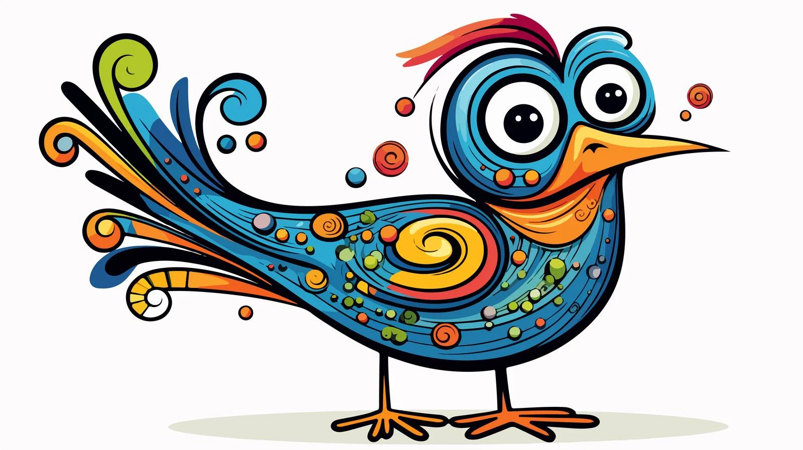 Charming Cartoon Bird Illustration — free download from Dotvec