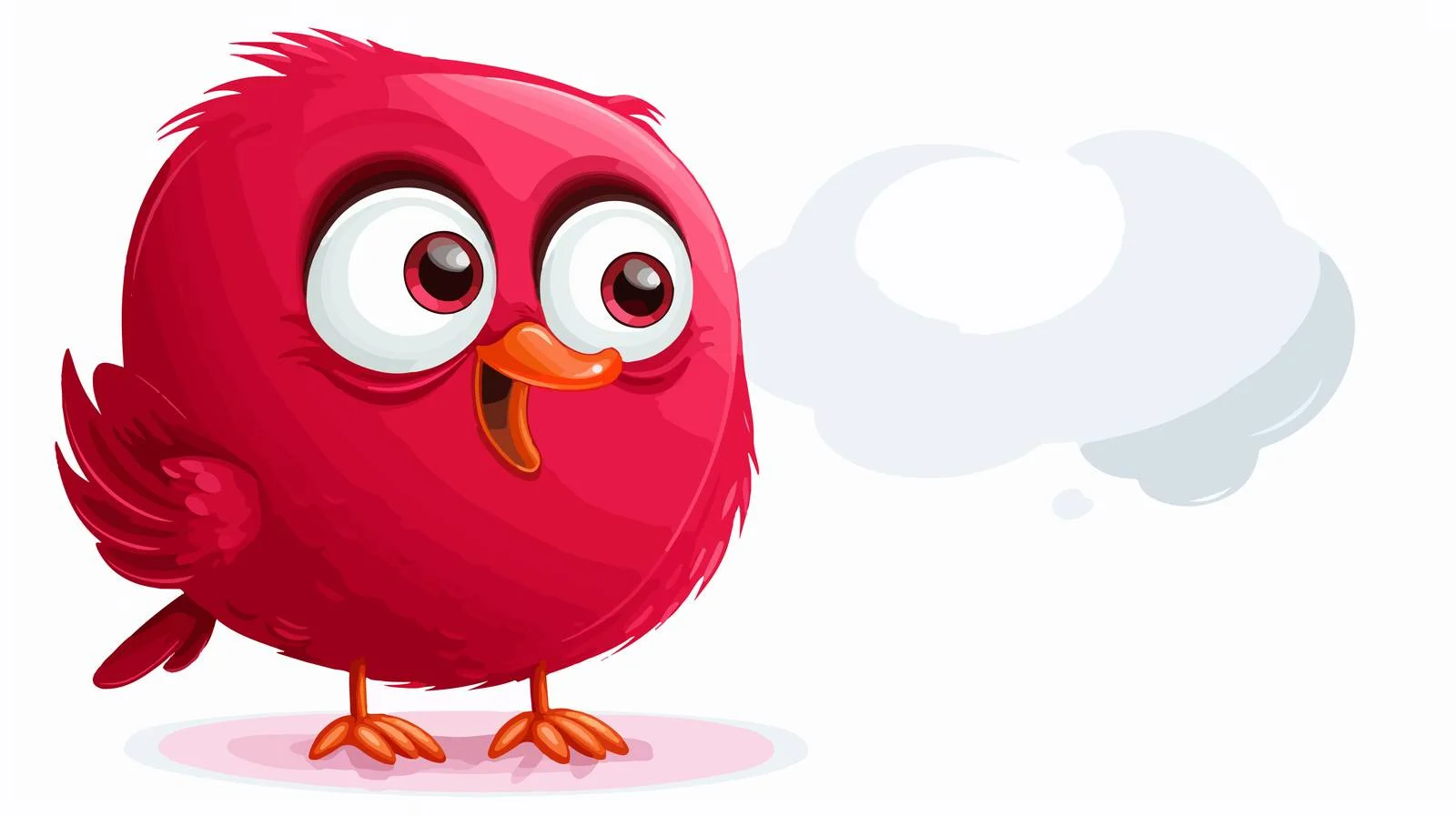 Cartoon Bird with Speech Bubble Illustration — free download from Dotvec