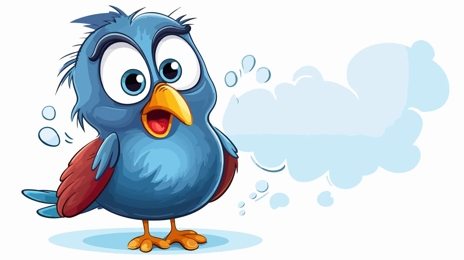 Thoughtful Bird Cartoon Illustration — free download from Dotvec