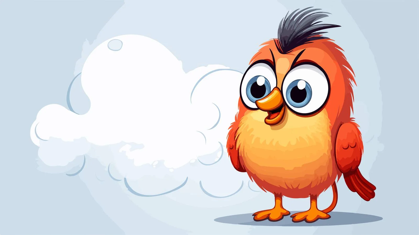 Cute Bird with Thought Bubble Illustration — free download from Dotvec