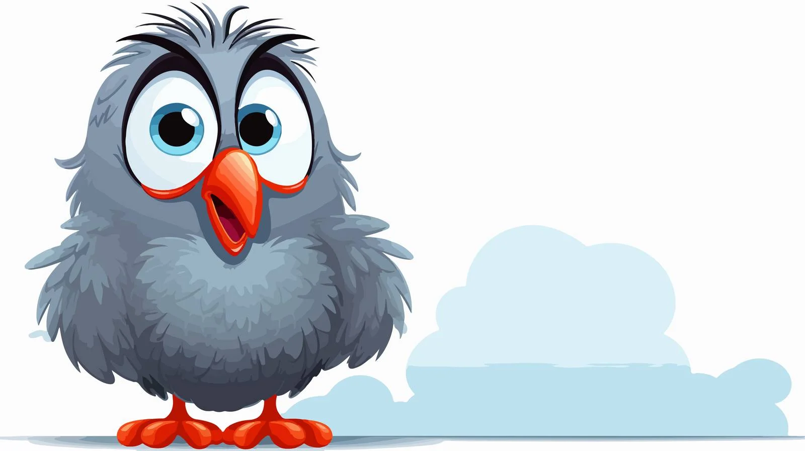 Cartoon Bird with Thought Bubble Illustration — free download from Dotvec