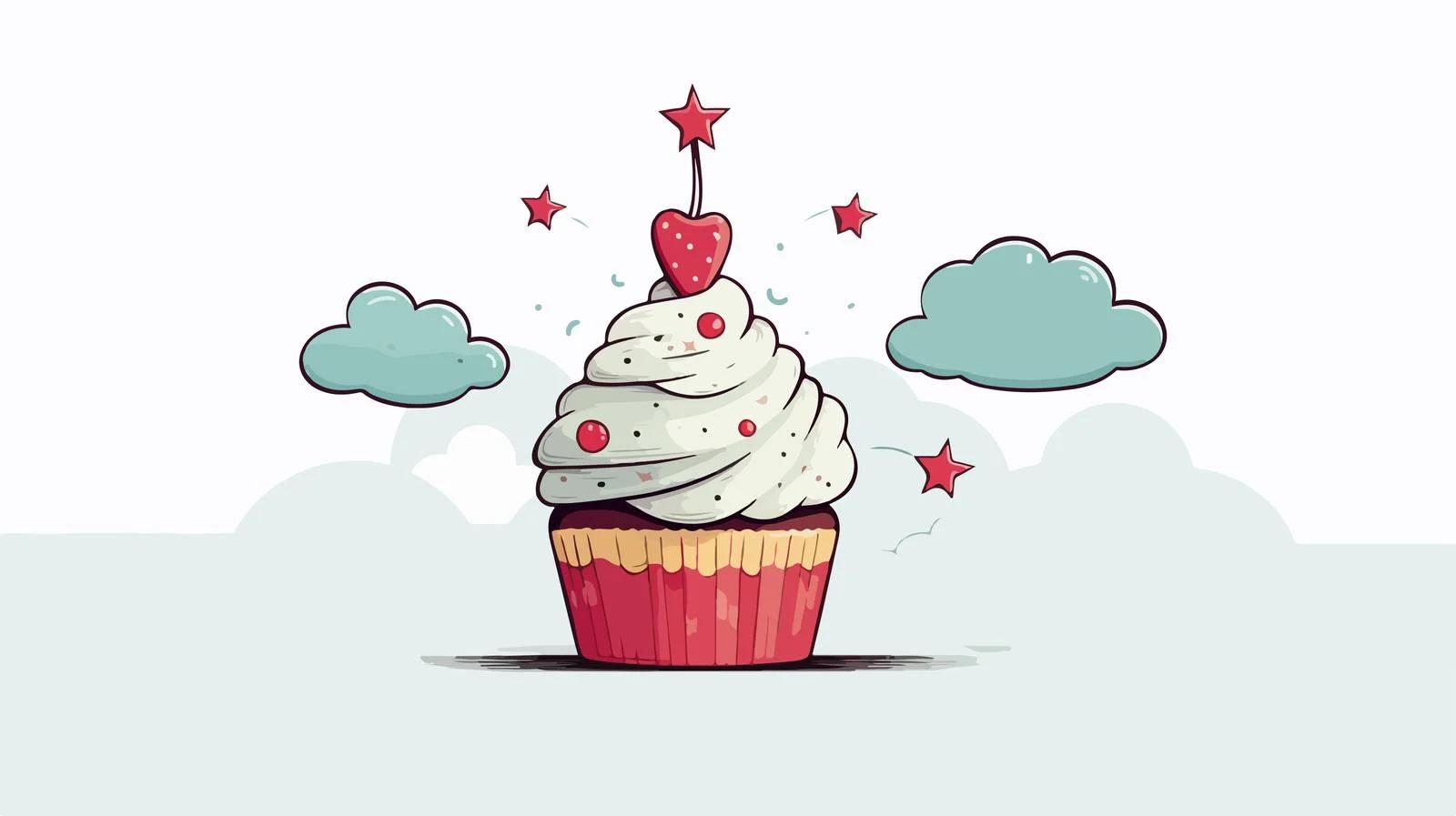 Cheerful Birthday Cupcake with Thought Bubble — free download from Dotvec