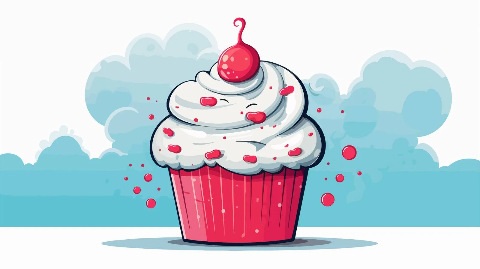 Whimsical Birthday Cupcake with Thought Bubble — free download from Dotvec