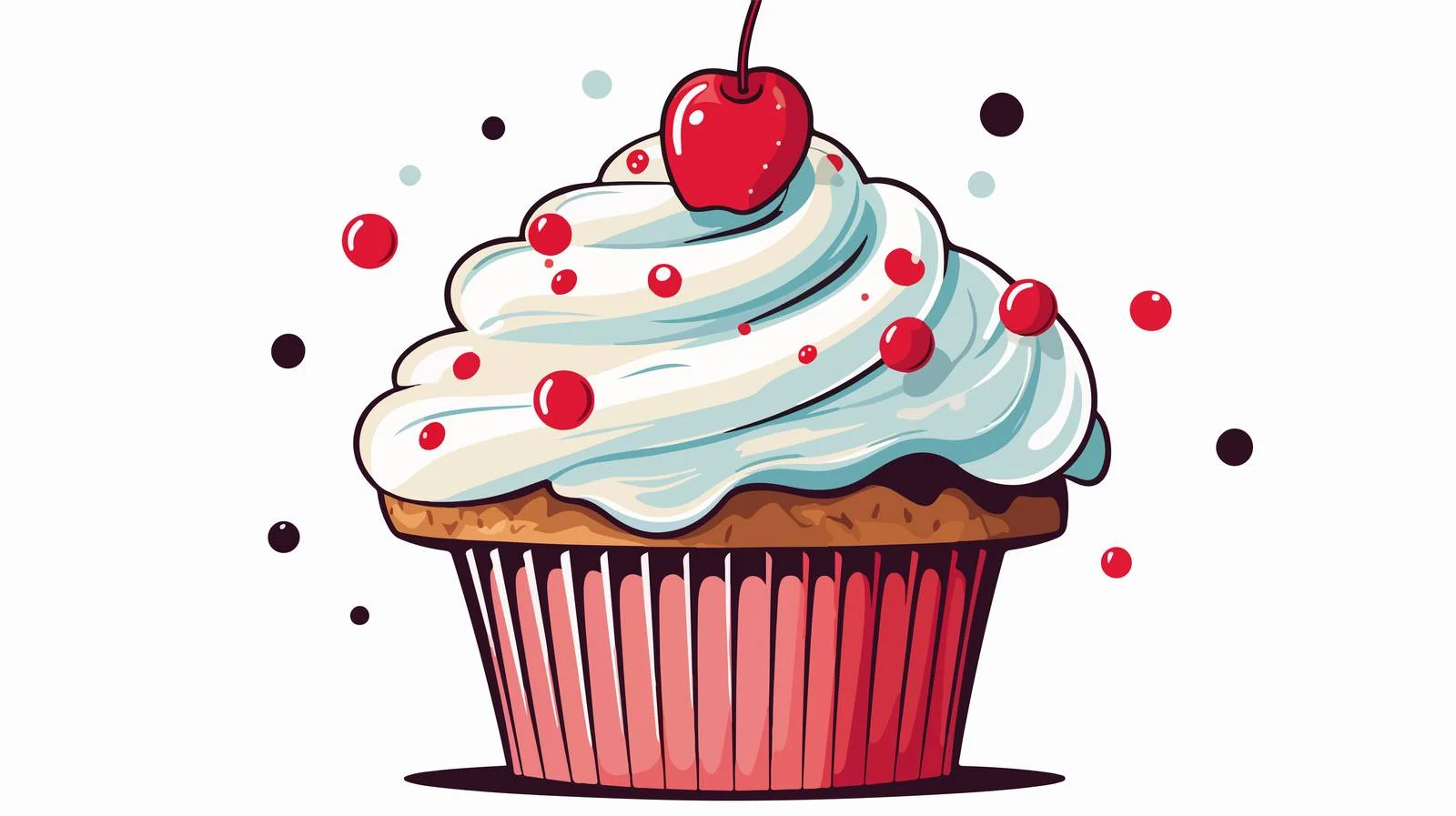 Birthday Cupcake with Thought Bubble Cartoon — free download from Dotvec