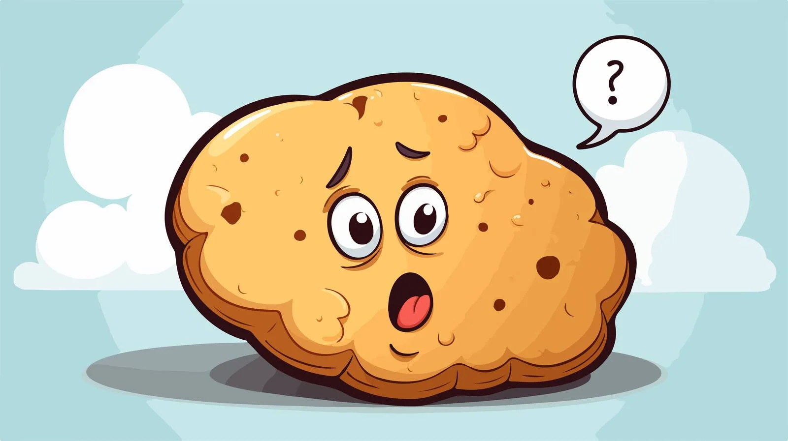 Whimsical Biscuit with Thought Bubble Illustration — free download from Dotvec