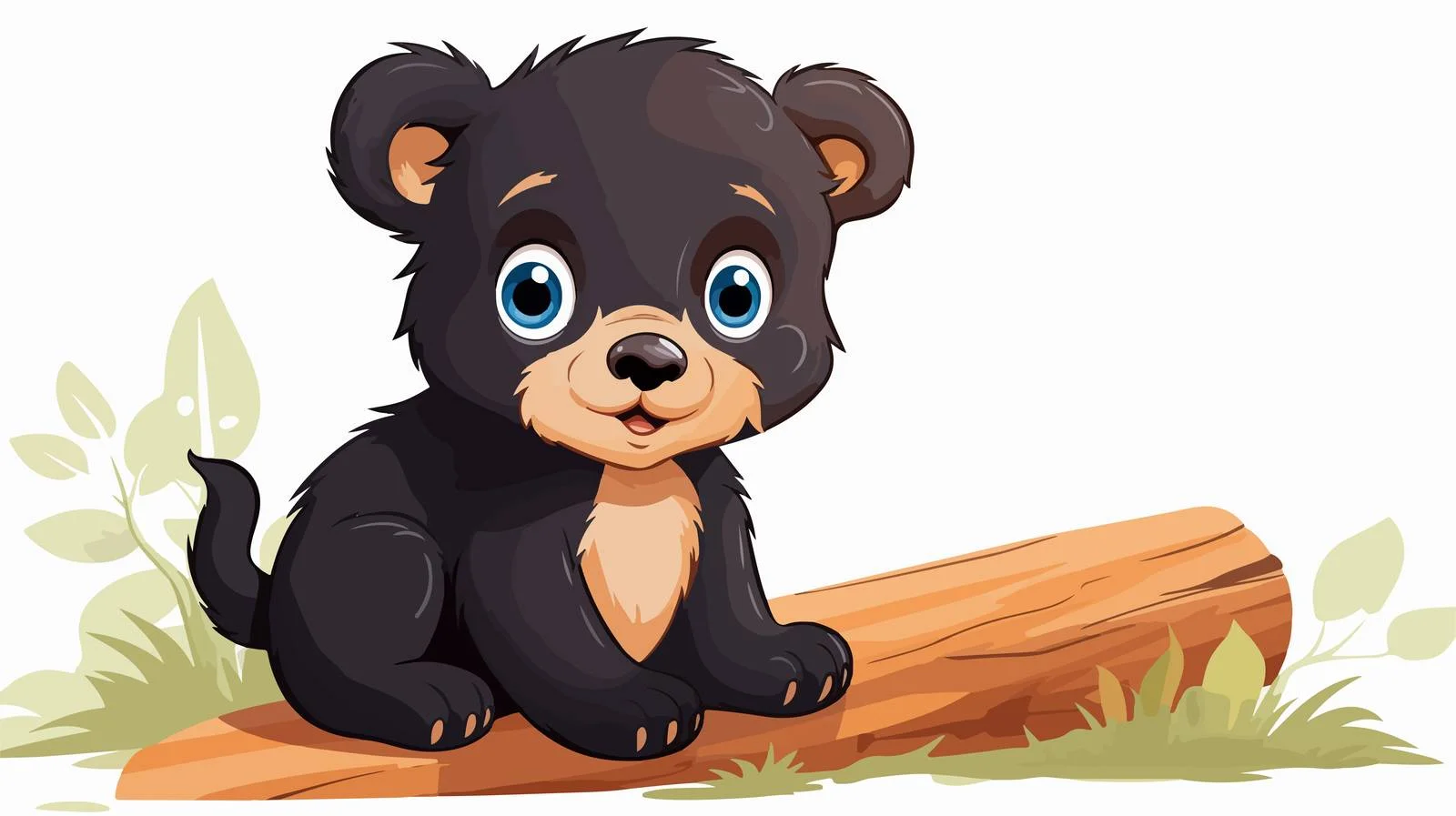 Cartoon Black Bear Cub Vector Illustration — free download from Dotvec