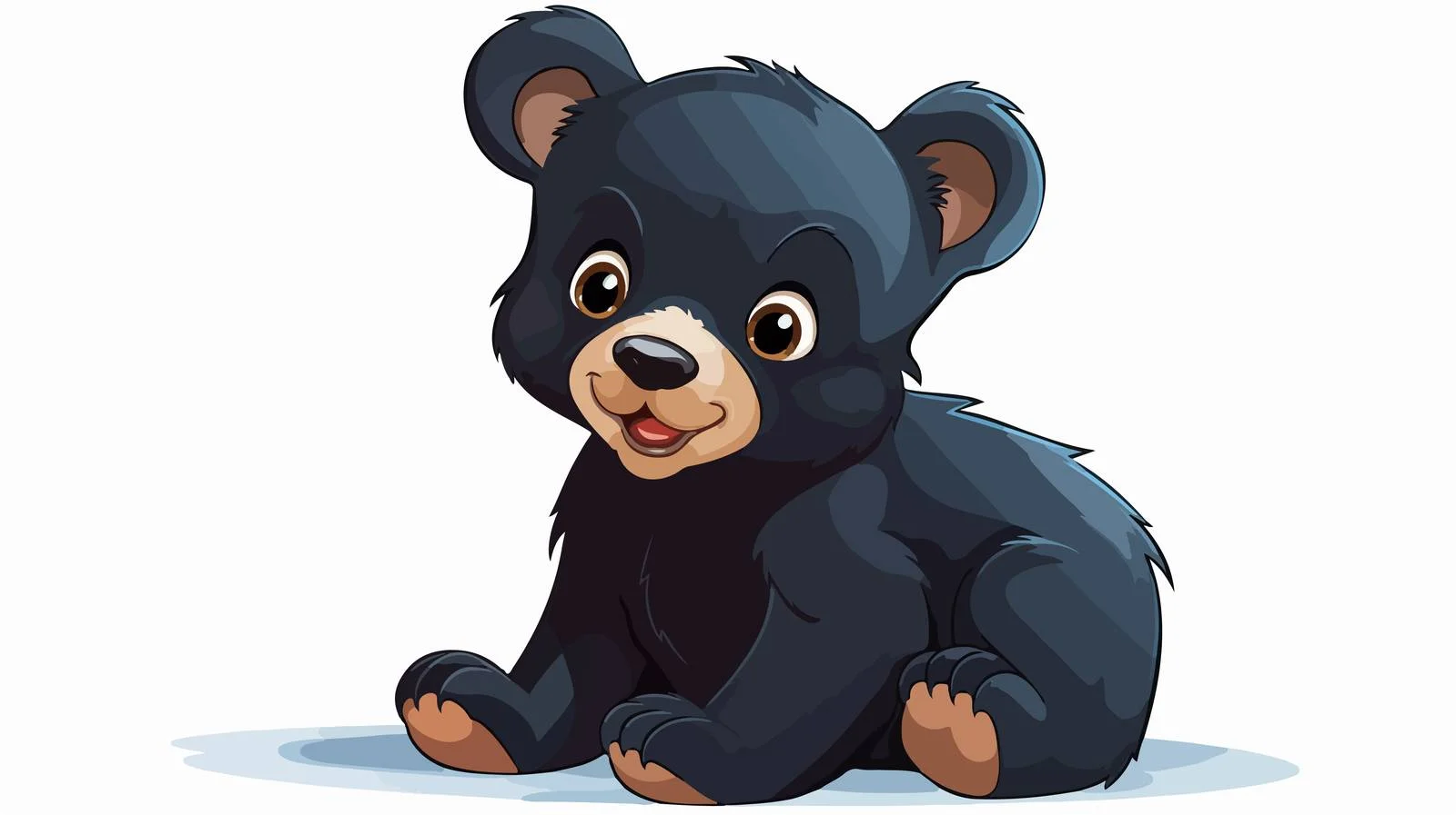 Cartoon Black Bear Cub Vector Illustration — free download from Dotvec