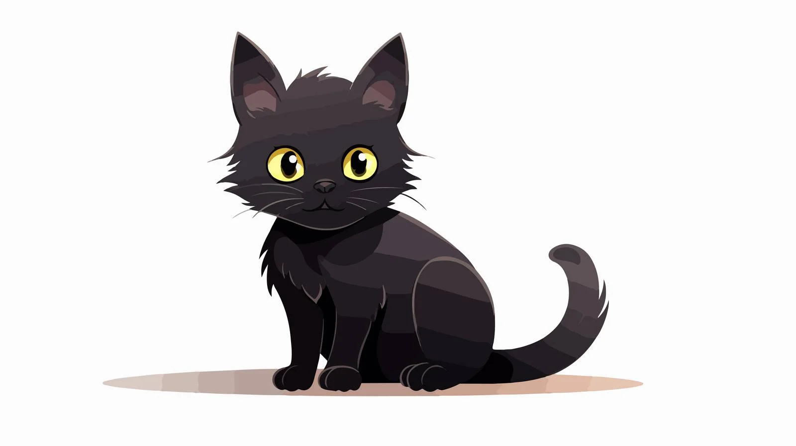 Whimsical Black Cat Cartoon Vector Illustration — free download from Dotvec