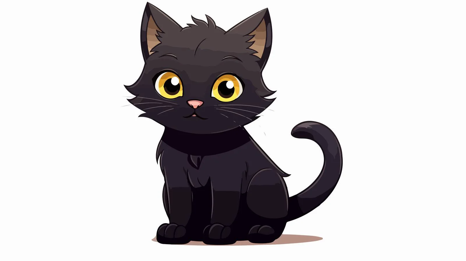 Cartoon Black Cat Vector Illustration — free download from Dotvec