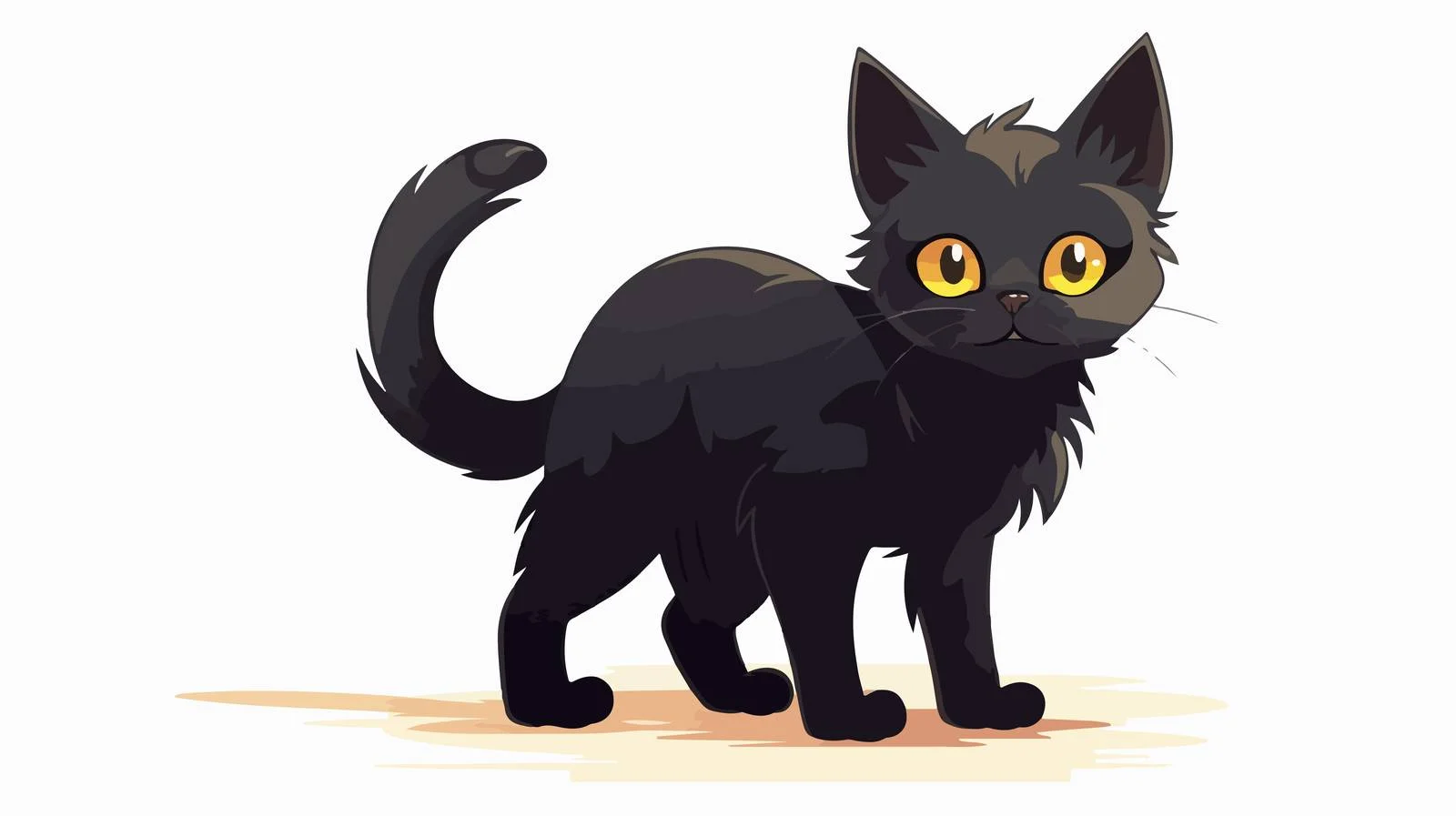 Cartoon Black Cat Vector Illustration — free download from Dotvec