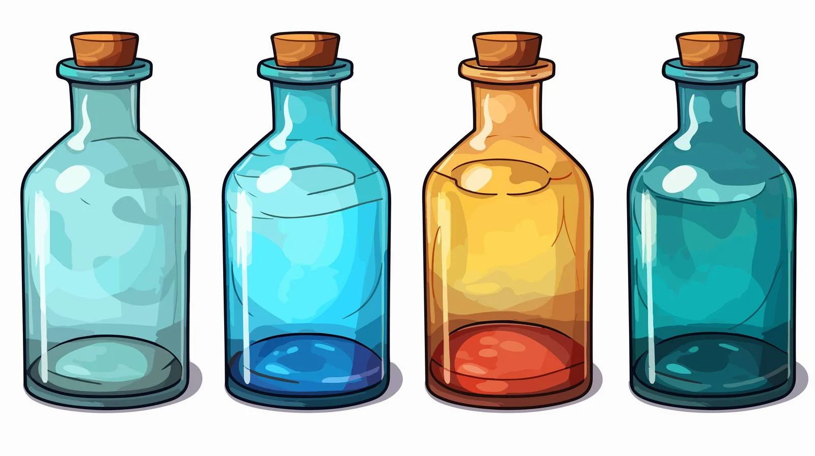 Whimsical Cartoon Bottle Illustration — free download from Dotvec