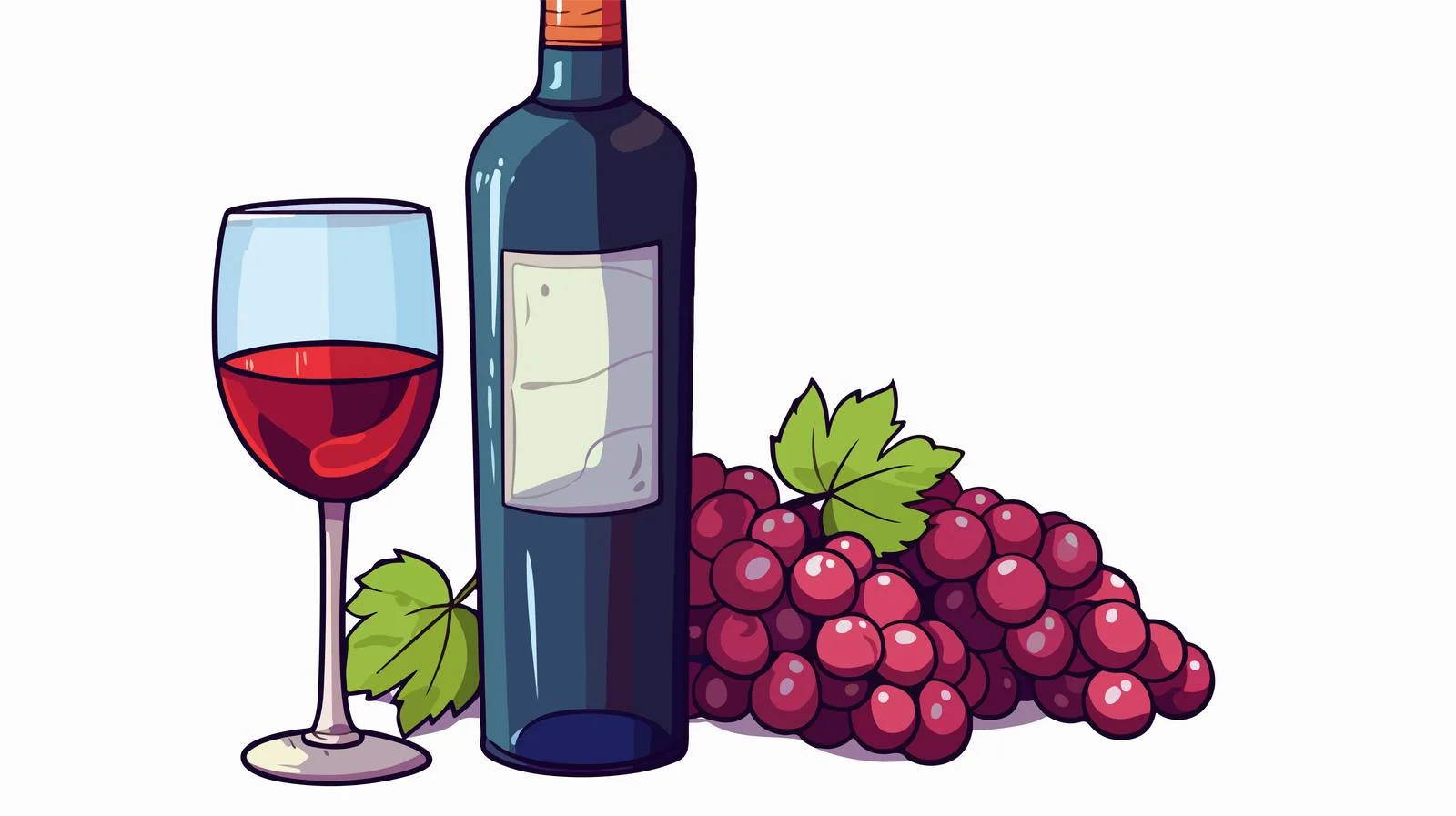 Cartoon Wine Bottle Illustration — free download from Dotvec