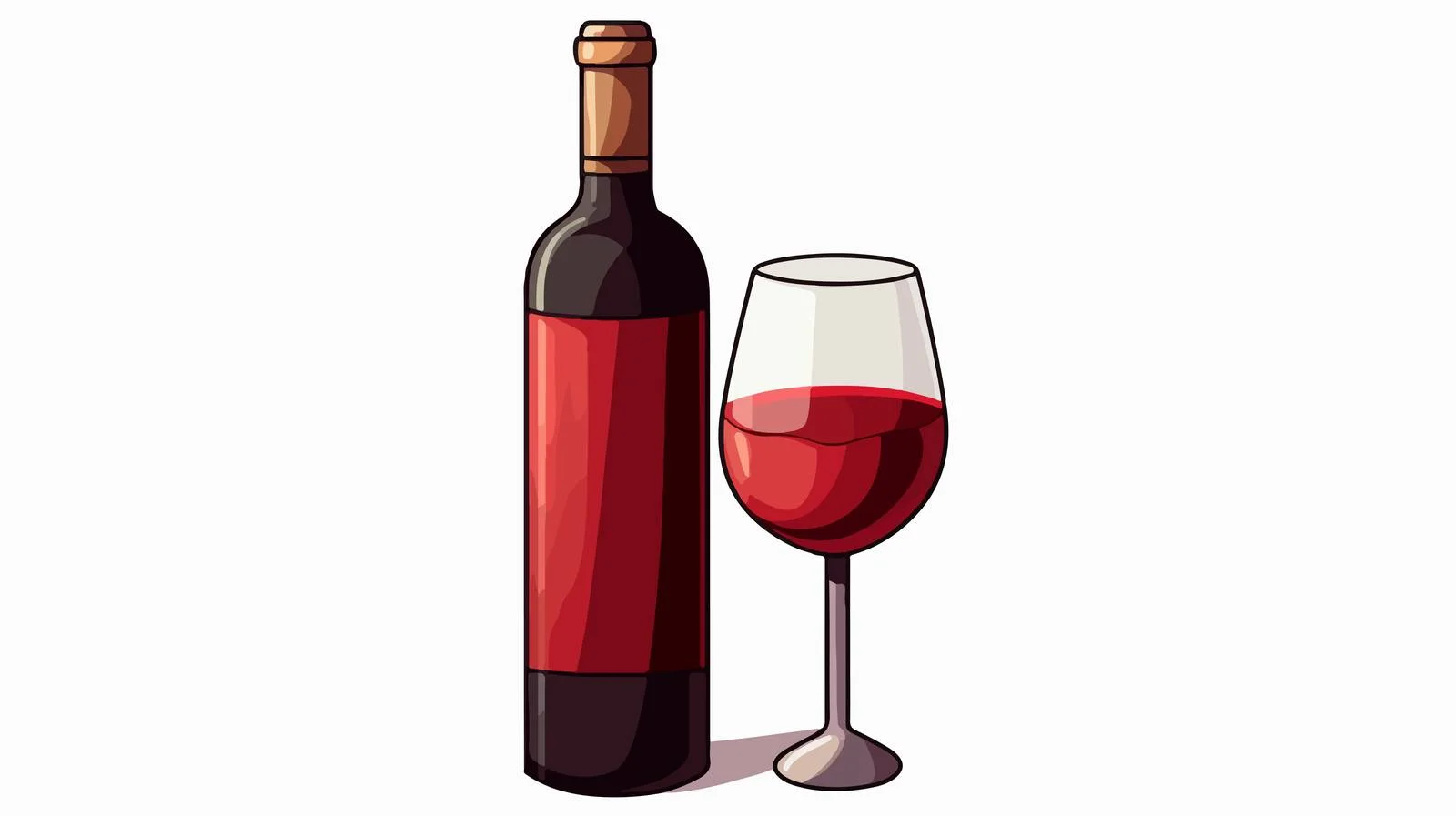 Charming Cartoon Wine Bottle Illustration — free download from Dotvec