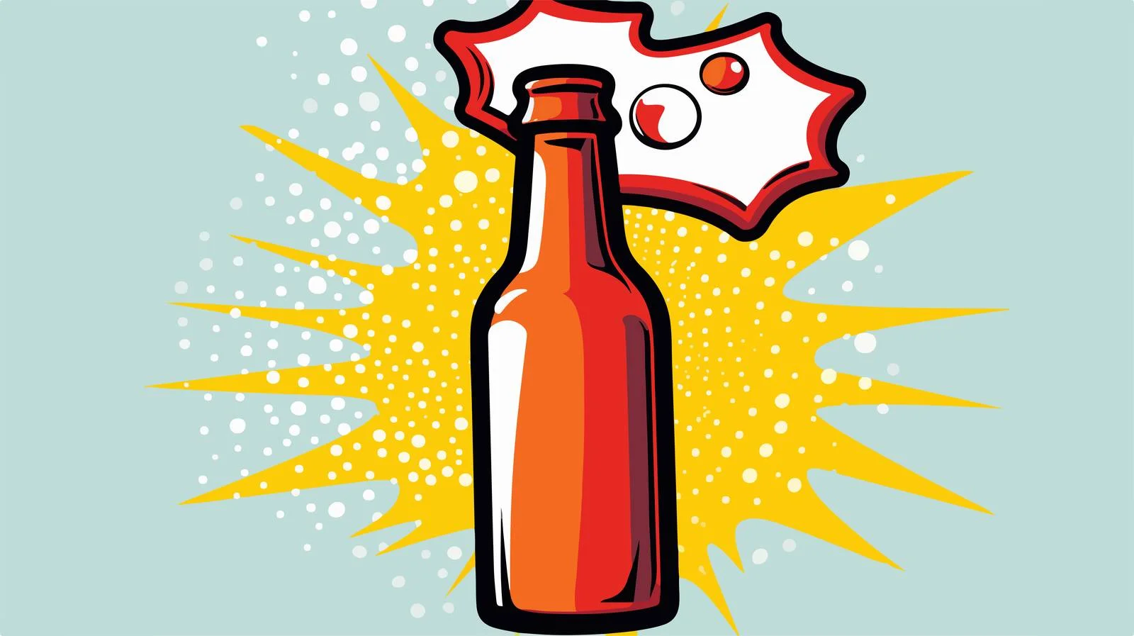 Vintage Cartoon Bottle with Speech Bubble — free download from Dotvec