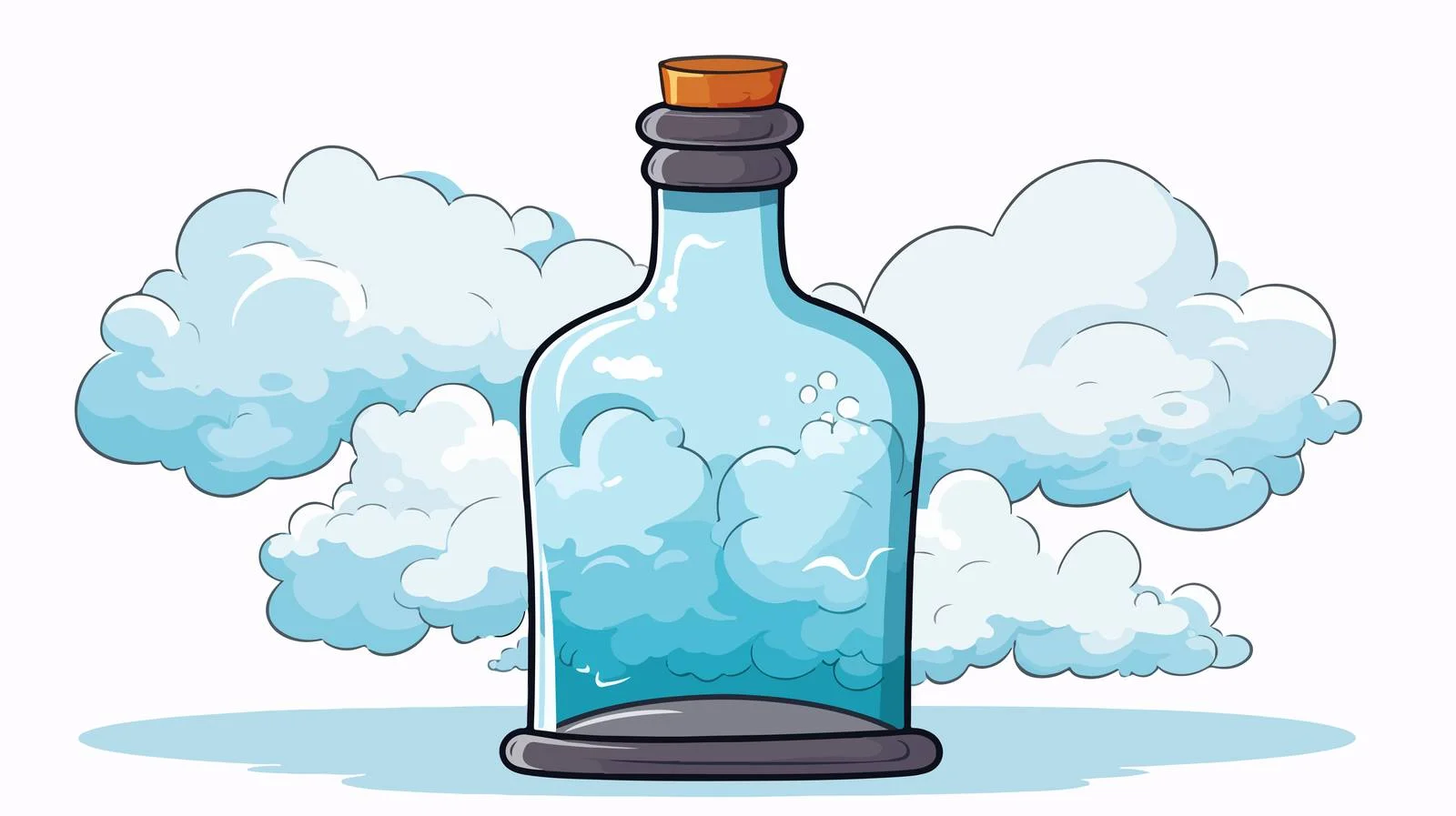 Animated Bottle with Thought Bubble Vector — free download from Dotvec